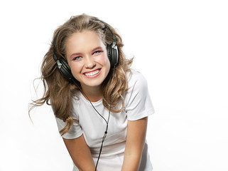 woman beauty with headphones