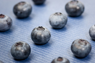 Bilberries on a metallized paper