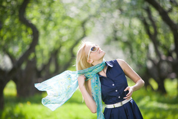 Young woman at spring park