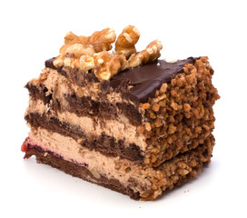 Slice of chocolate cream cake
