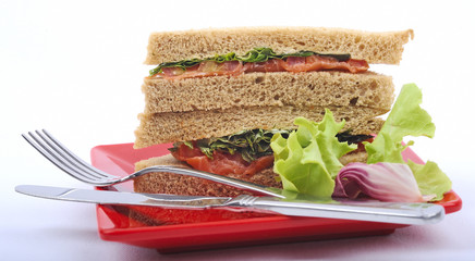 Smoked salmon sandwich