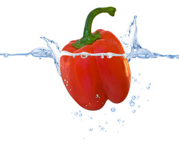 sweet pepper thrown in the water