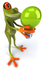 Grenouille et ampoule verte
