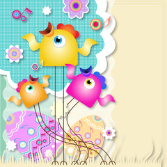 Obraz premium Singing chickens