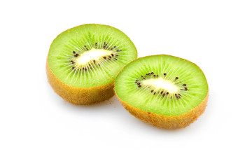 Fototapeta premium Ripe Sliced Kiwi Fruit Isolated