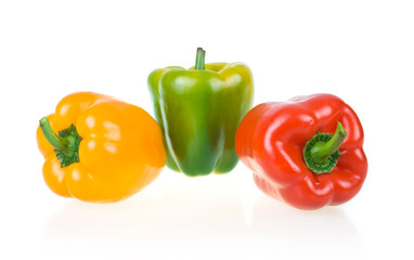 Ripe Yellow, Green and Red Paprika