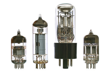 Vacuum electronic radio tube. Isolated image on white background