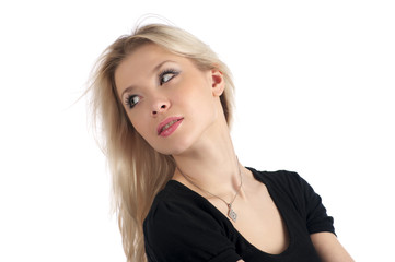 Naklejka premium Portrait of cute blond girl