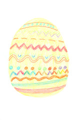 Easter egg painted by crayons