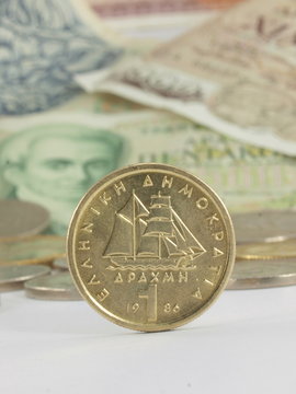 Greek drachma coin