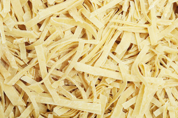 Closeup of fresh homemade pasta with selective focus
