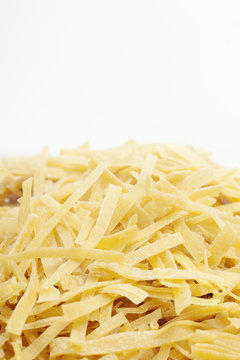 Closeup of homemade pasta with selective focus