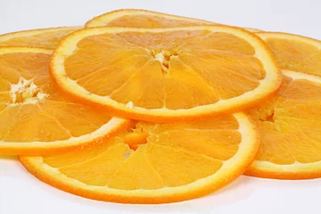 Papier Peint photo Tranches de fruits 5 tranches d& 39 orange