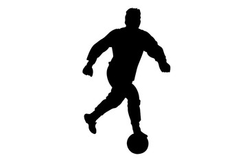 Plakat Vector illustration of football player's black silhouette