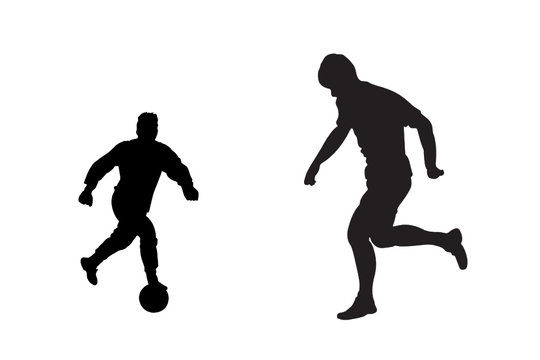 Vector illustration of football player's silhouettes