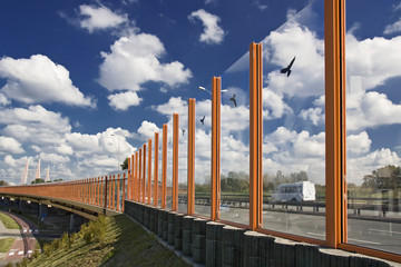 Ecological modern bridge in Europe.