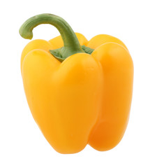 yellow paprika isolated on white with clipping path