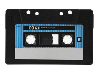 cassete tape isolated on white with clipping path