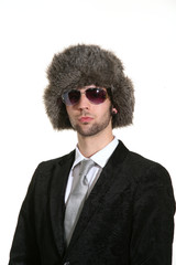 man on white background