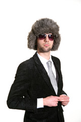 man on white background