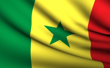 Flying Flag of Senegal | All Countries Collection |