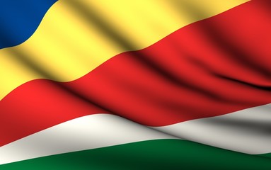 Fototapeta premium Flying Flag of Seychelles | All Countries Collection |
