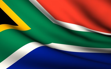 Flying Flag of South Africa | All Countries Collection |