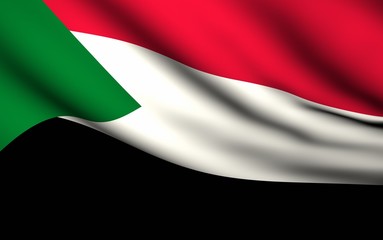 Flying Flag of Sudan | All Countries Collection |
