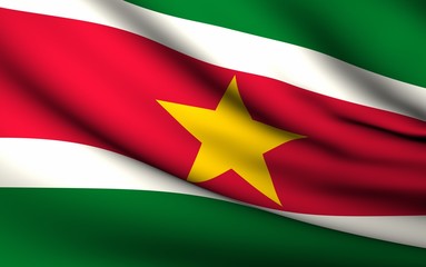 Flying Flag of Suriname | All Countries Collection |