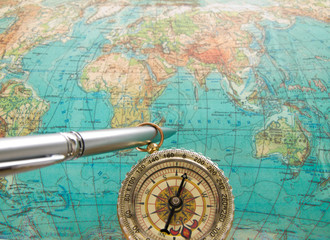 Compass with map