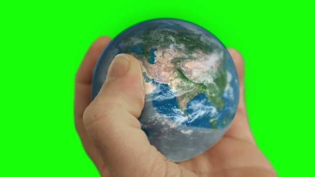 Welt in Hand chromakey