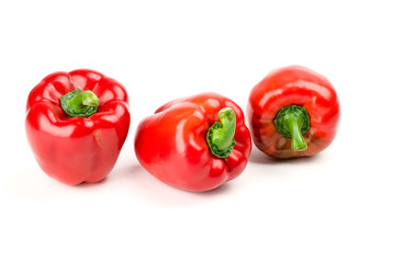 Red peppers isolated on white