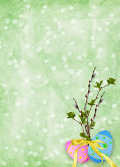 Easter card for the holiday  with egg on the abstract background