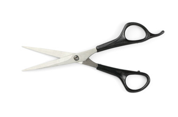 Open scissors isolated on white background with clipping path