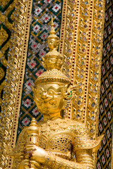 Fototapeta na wymiar The temple in the Grand palace area in Bangkok, Thailand