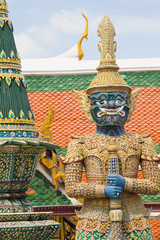 Fototapeta premium Grand Palace show temple roof and gold pagoda Bangkok Thailand