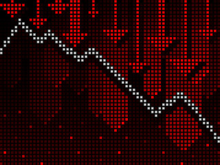 Ticker business chart going down