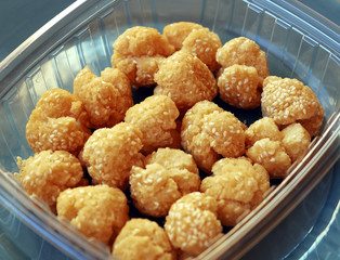 Some traditional Chinese deep fried sesame balls
