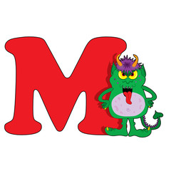 Letter M with a Monster