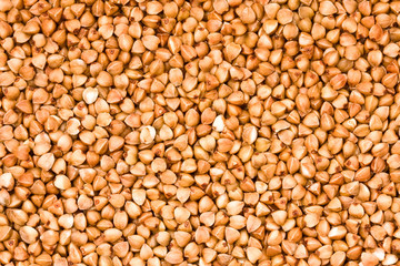 Buckwheat groats, close up, background