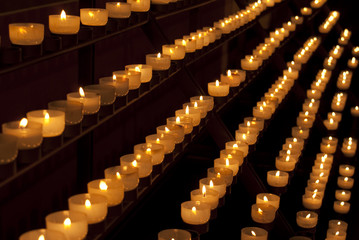 Candle light in a church