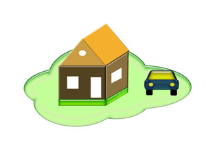 isolated house and car