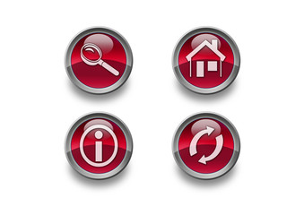 glänzende rote Buttons 