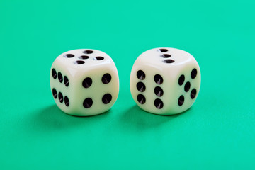 dice on green background