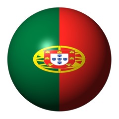 Obraz premium Portuguese flag sphere isolated on white illustration