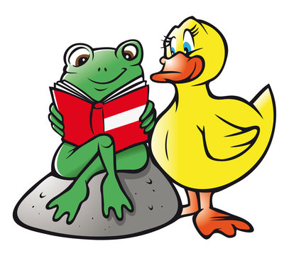 frog duck reading