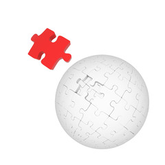 Sphere of puzzles and red element