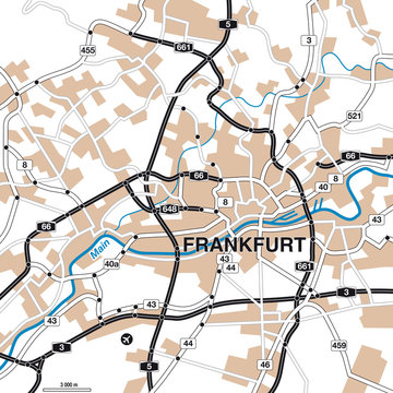 Stadtplan/Umgbungskarte Frankfurt