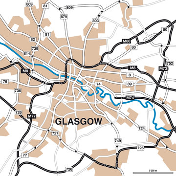 Stadtplan/Umgebungskarte Glasgow