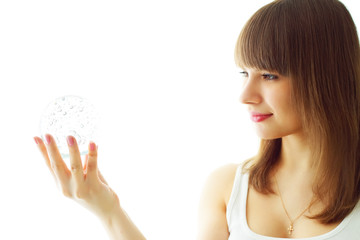 Girl on a white background